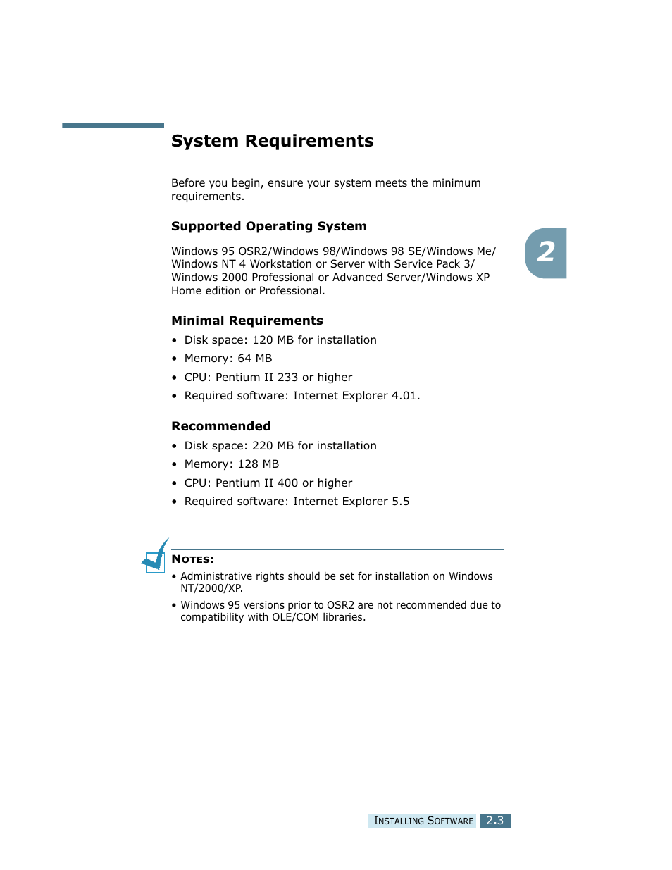 System requirements | Samsung SCX-5112 User Manual | Page 38 / 127
