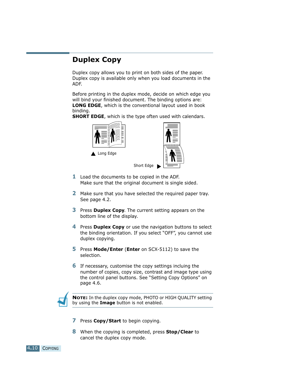 Duplex copy | Samsung SCX-5112 User Manual | Page 71 / 127
