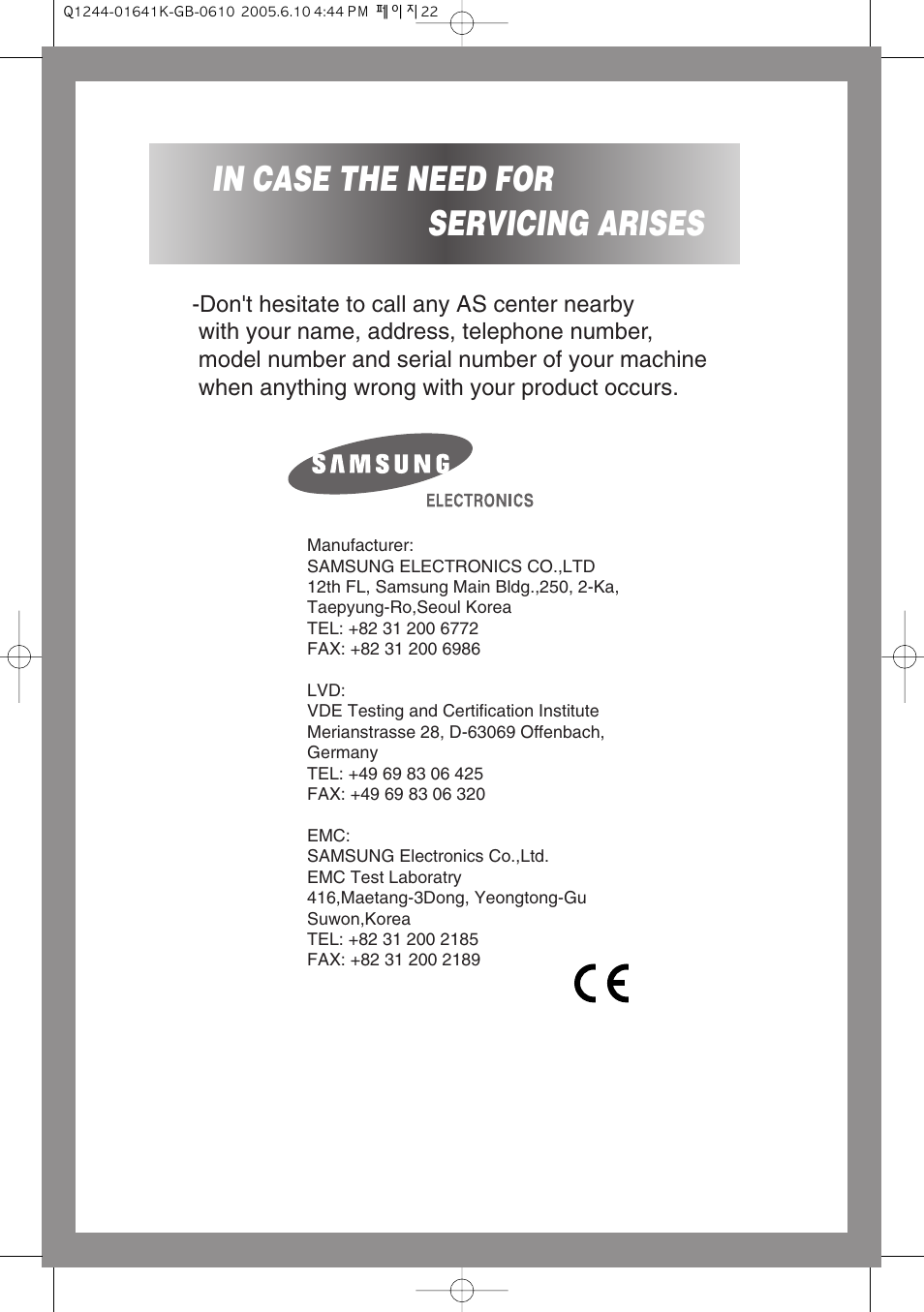 Samsung Q844 User Manual | Page 48 / 48