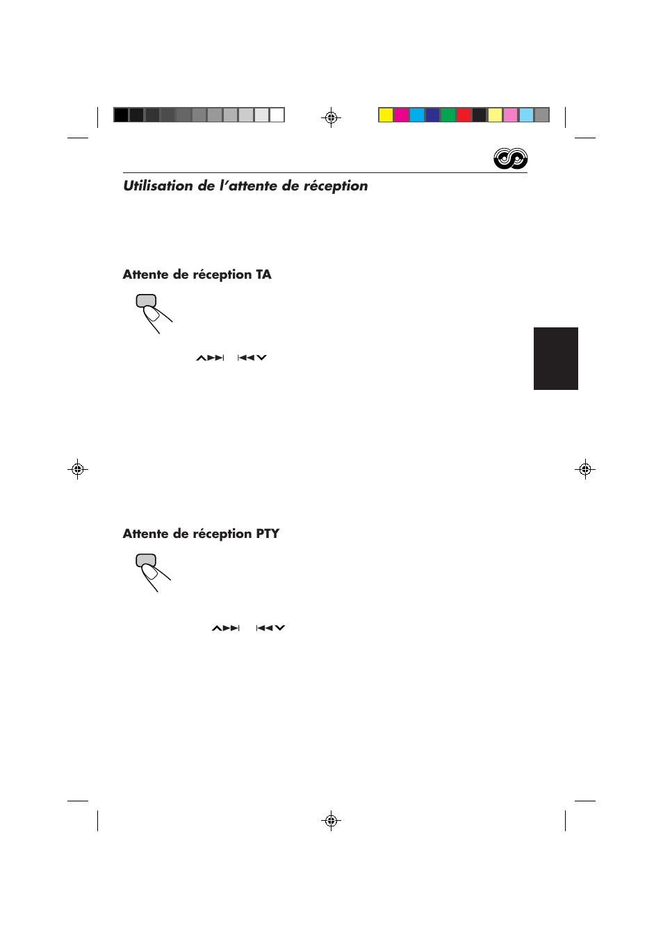 Utilisation de l’attente de réception, Attente de réception ta, Attente de réception pty | JVC KS-FX840R User Manual | Page 103 / 186