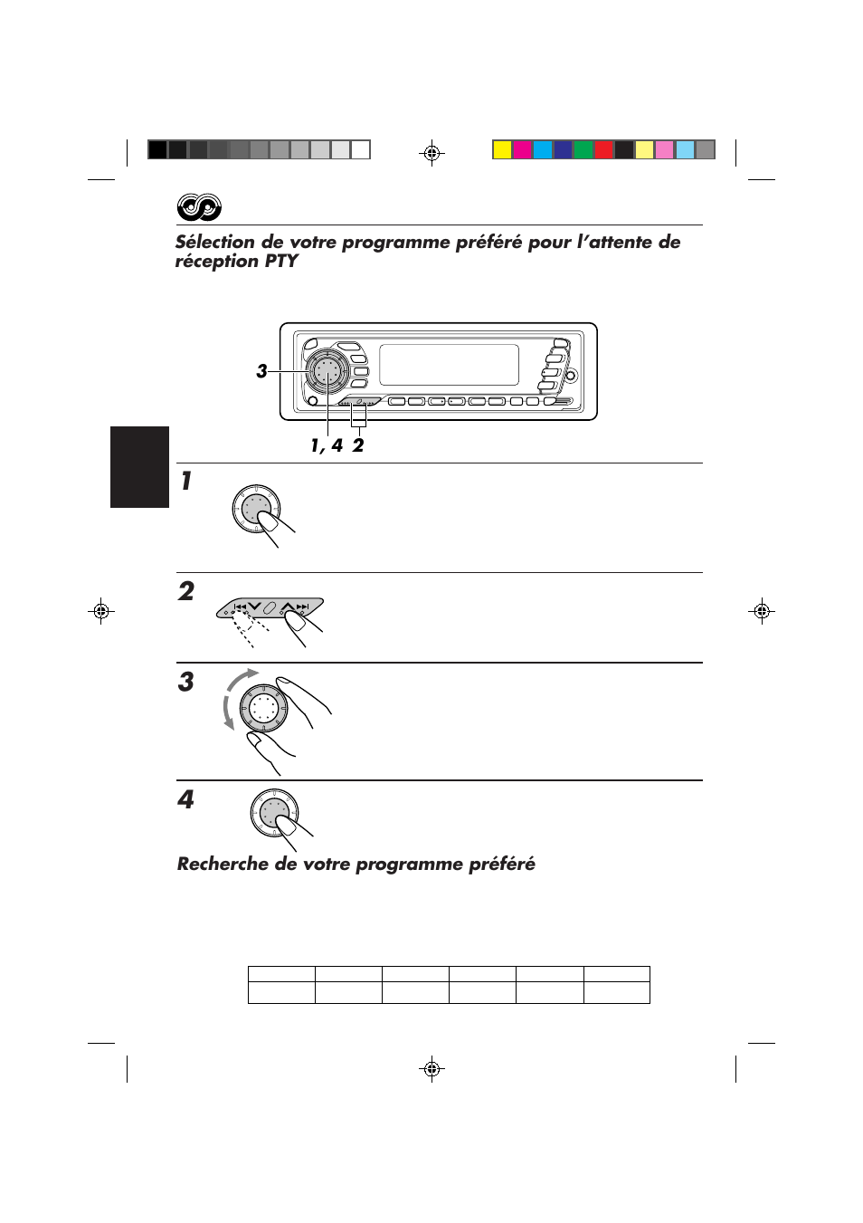 Choisissez l’un des 29 codes pty. (voir page 16.) | JVC KS-FX840R User Manual | Page 104 / 186
