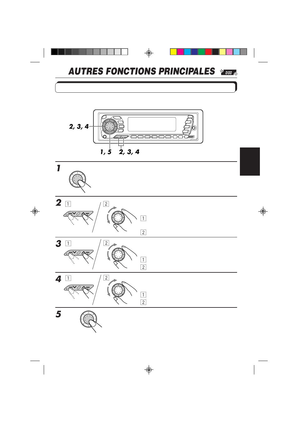 Autres fonctions principales, Réglage de l’horloge | JVC KS-FX840R User Manual | Page 117 / 186