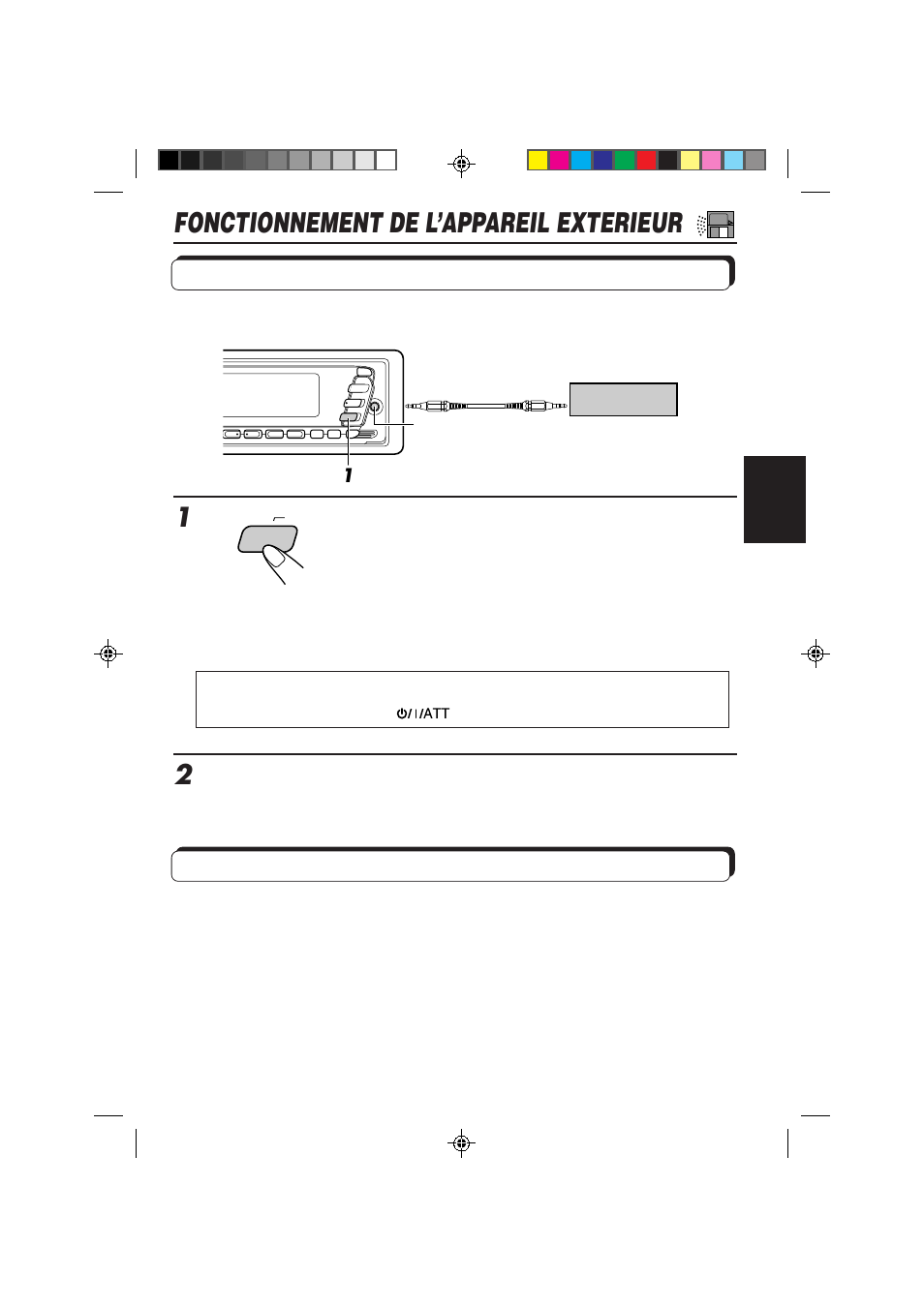 Fonctionnement de l’appareil exterieur, Utilisation d’un lecteur auxiliaire, Utilisation d’un caisson de grave | JVC KS-FX840R User Manual | Page 131 / 186