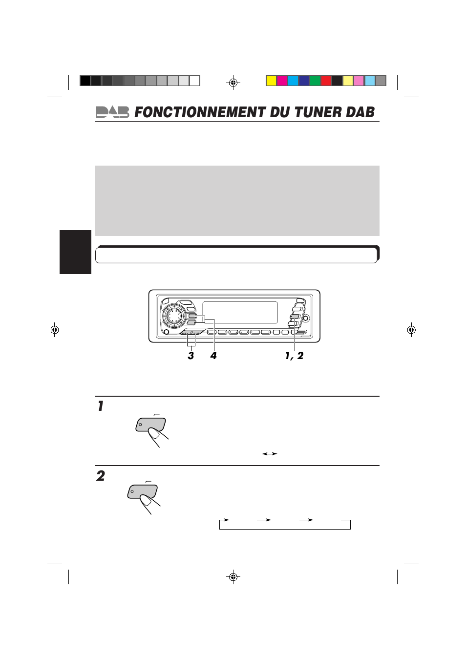 Fonctionnement du tuner dab, Accord d’un ensemble et d’un service | JVC KS-FX840R User Manual | Page 132 / 186