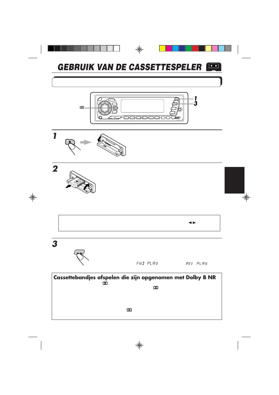 Gebruik van de cassettespeler, Beluisteren van een cassette | JVC KS-FX840R User Manual | Page 155 / 186