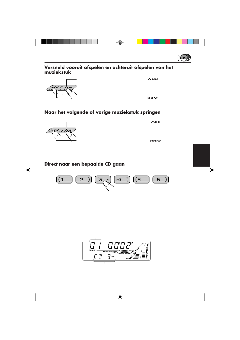 Naar het volgende of vorige muziekstuk springen, Direct naar een bepaalde cd gaan | JVC KS-FX840R User Manual | Page 175 / 186