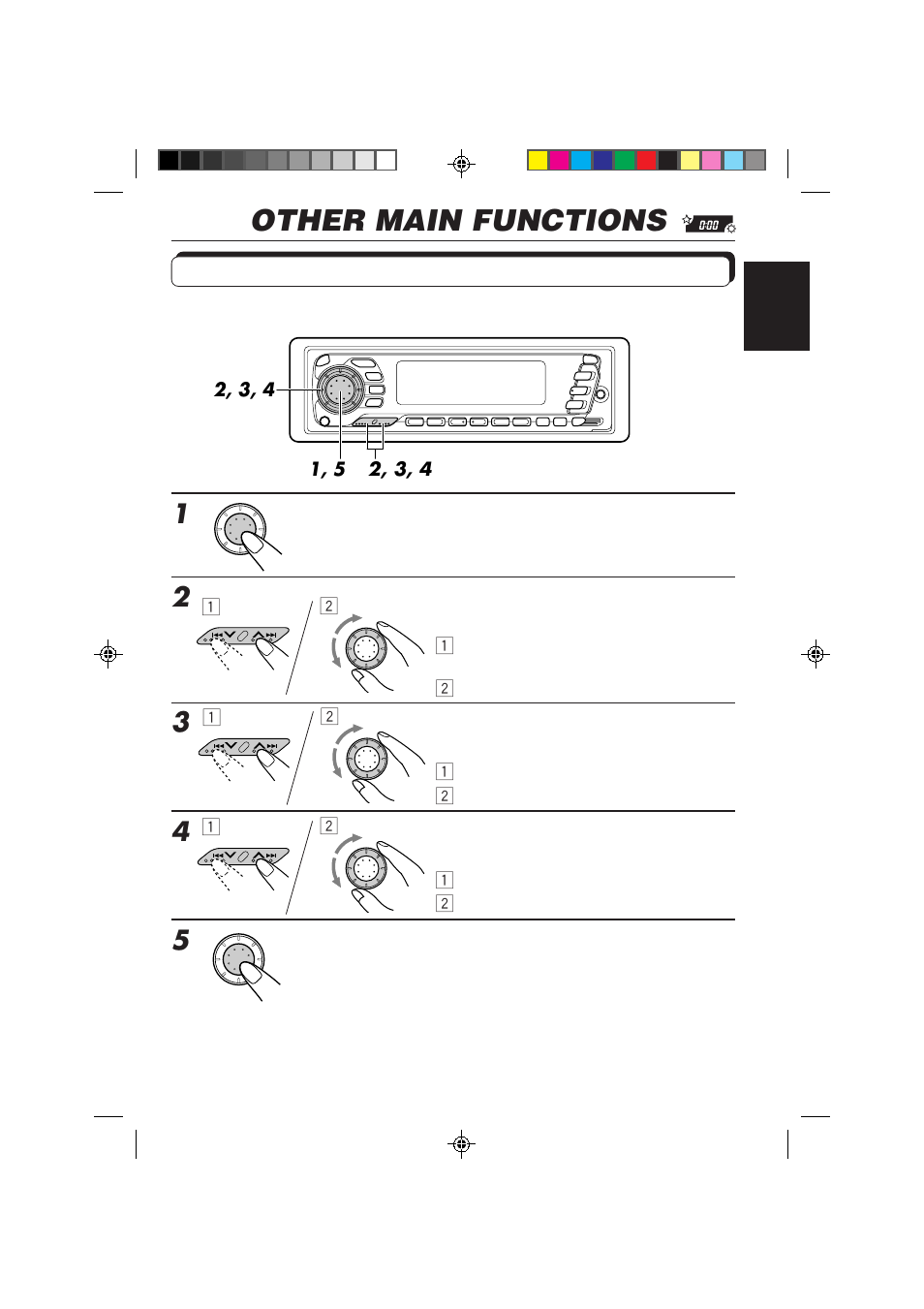 Other main functions, Setting the clock | JVC KS-FX840R User Manual | Page 25 / 186