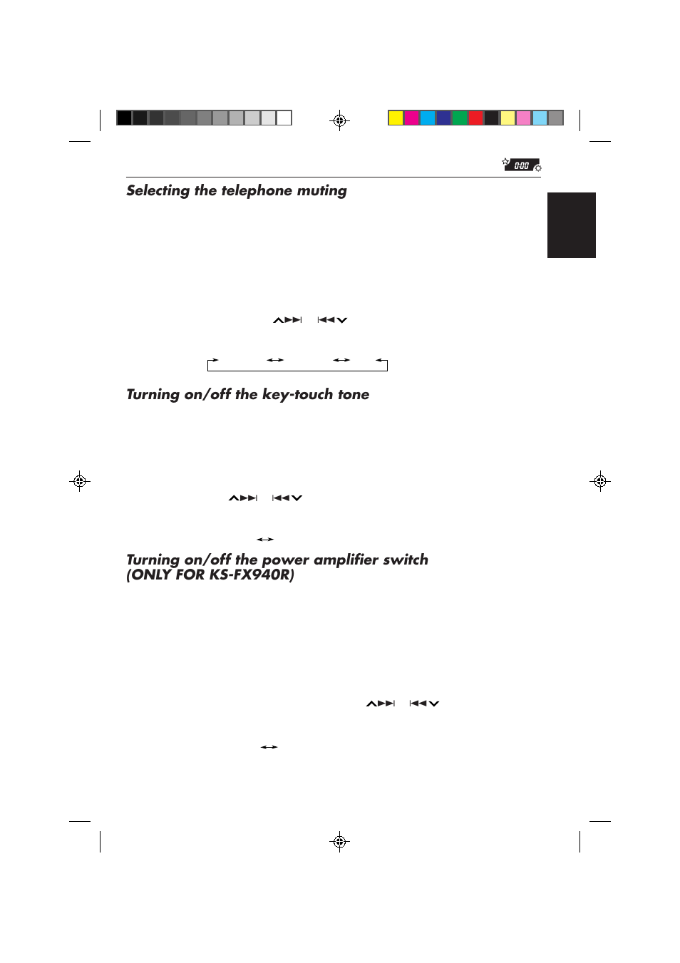 Selecting the telephone muting, Turning on/off the key-touch tone | JVC KS-FX840R User Manual | Page 31 / 186