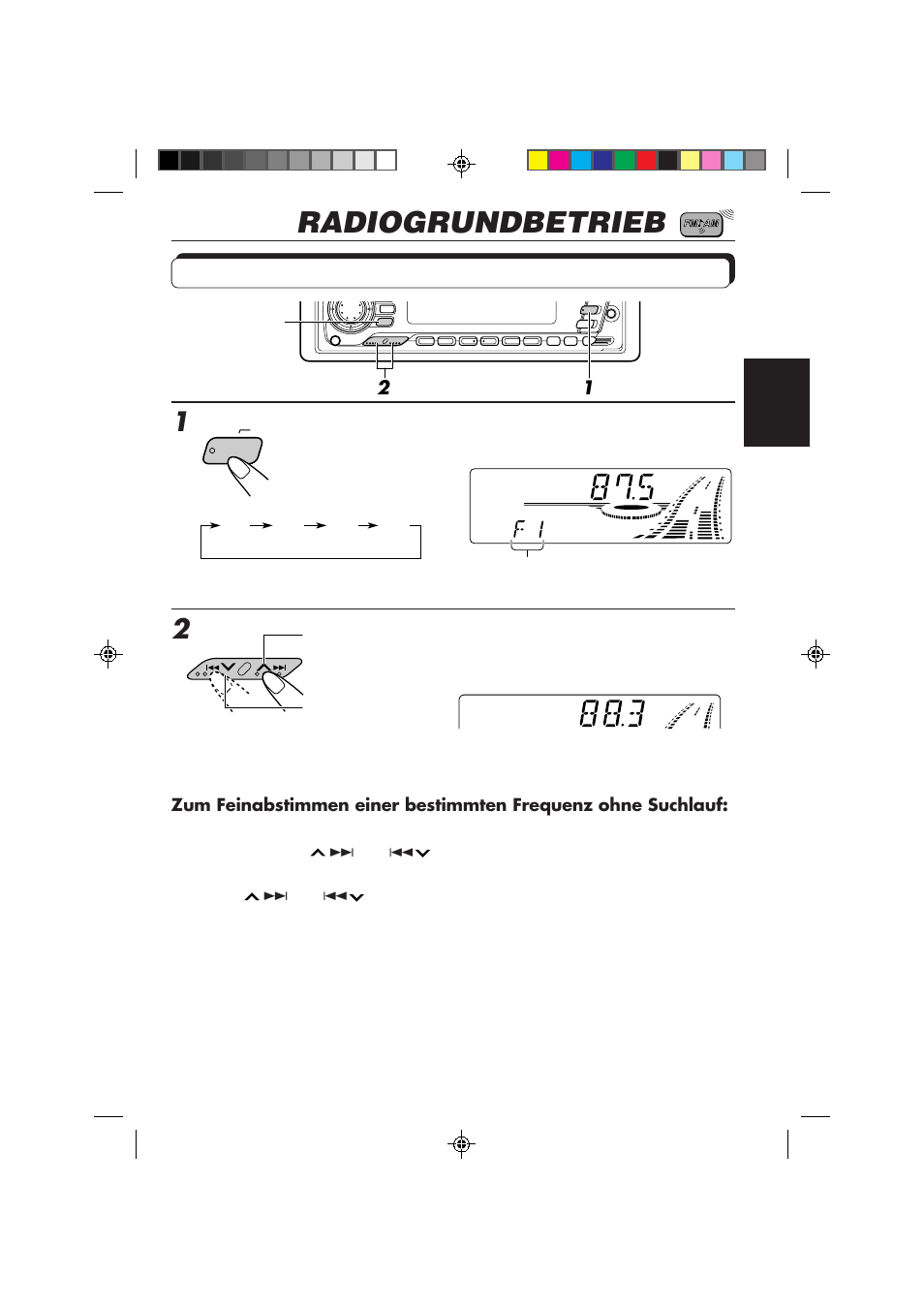 Radiogrundbetrieb, Radiohören, Beginnen sie mit der suche nach einem sender | JVC KS-FX840R User Manual | Page 51 / 186