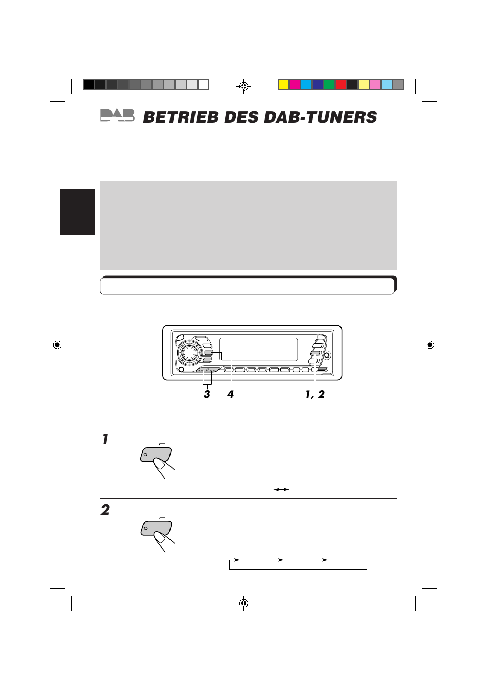 Betrieb des dab-tuners, Einstellen eines ensembles und eines dienstes | JVC KS-FX840R User Manual | Page 86 / 186
