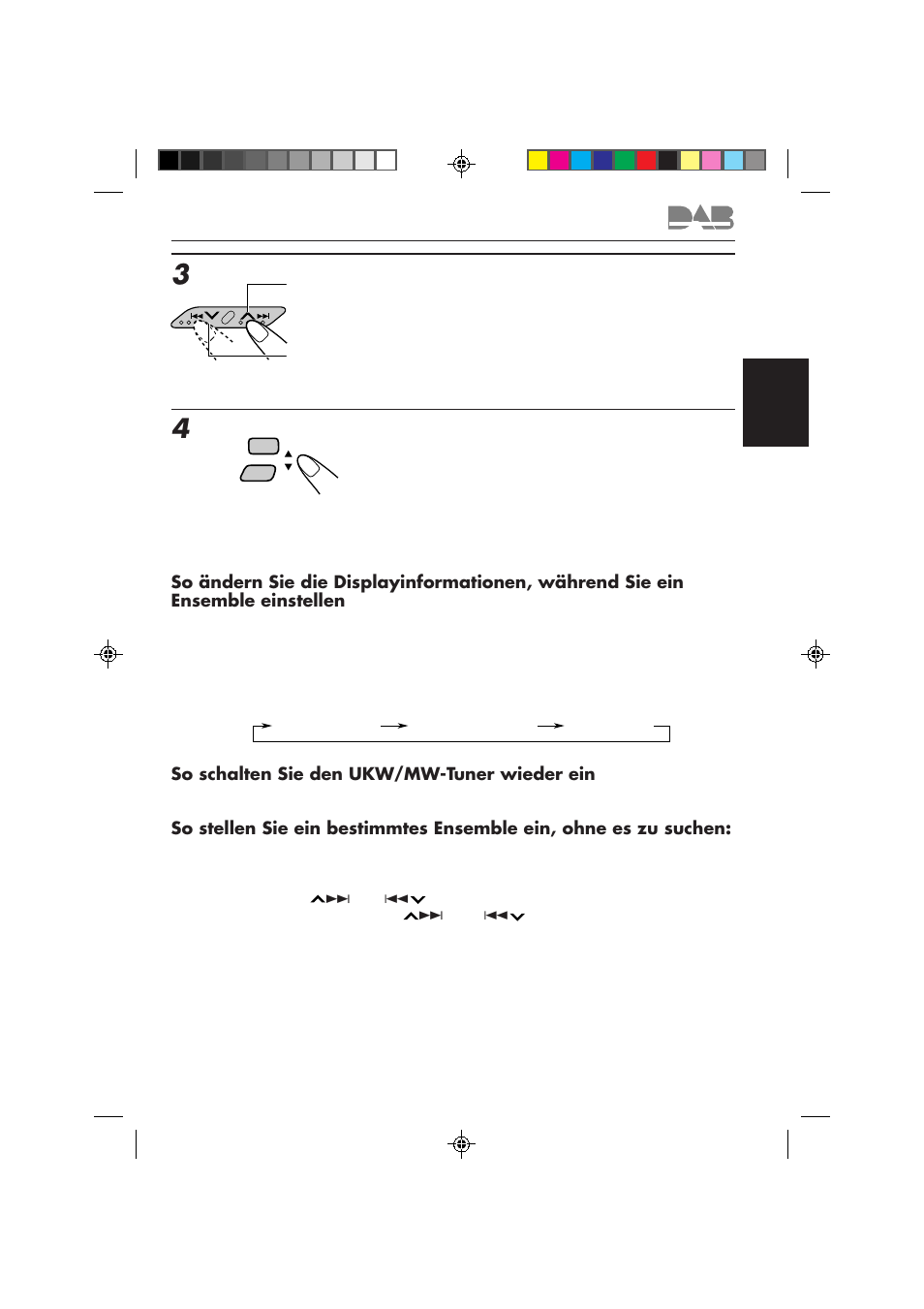 Suchen sie ein ensemble, Wählen sie einen dienst, den sie hören möchten | JVC KS-FX840R User Manual | Page 87 / 186