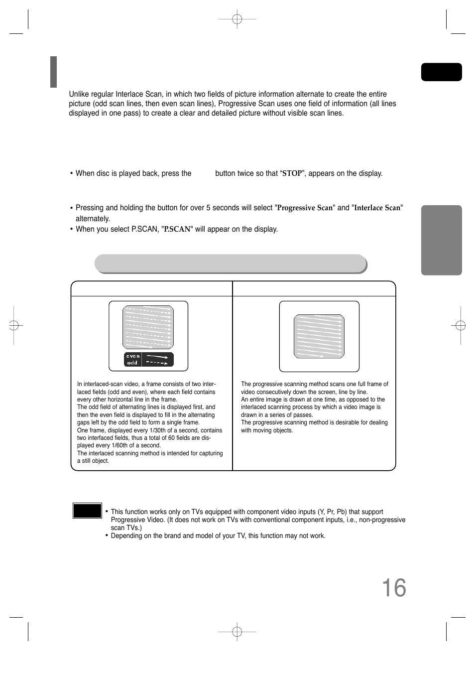 P.scan, Function, Progressive scan) | Samsung AH68-01701V User Manual | Page 18 / 71