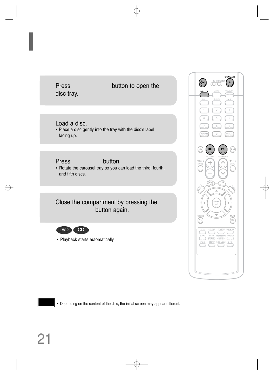 21 disc playback | Samsung AH68-01701V User Manual | Page 23 / 71