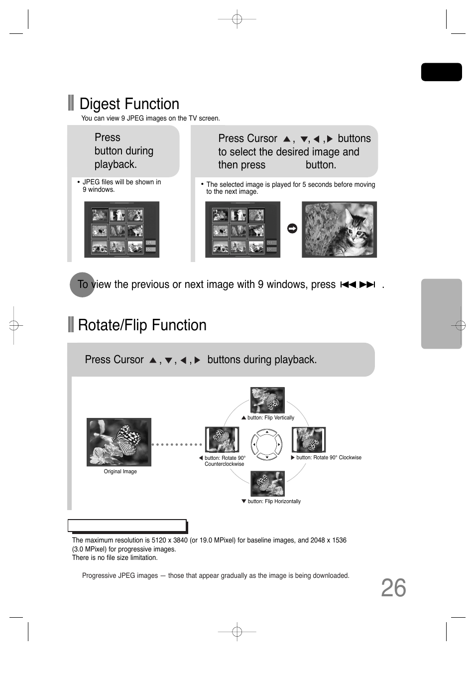 Rotate/flip function, Digest function | Samsung AH68-01701V User Manual | Page 28 / 71