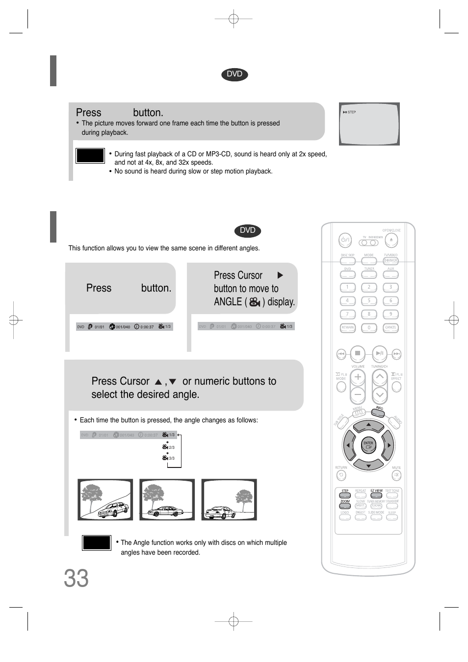 Step function, Angle function | Samsung AH68-01701V User Manual | Page 35 / 71