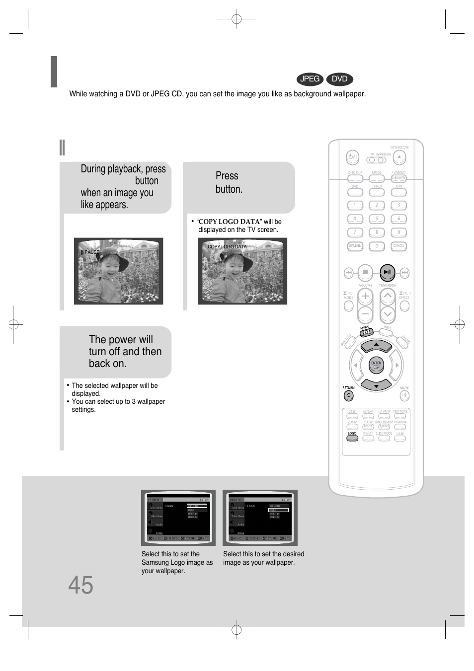 Setting the wallpaper | Samsung AH68-01701V User Manual | Page 47 / 71