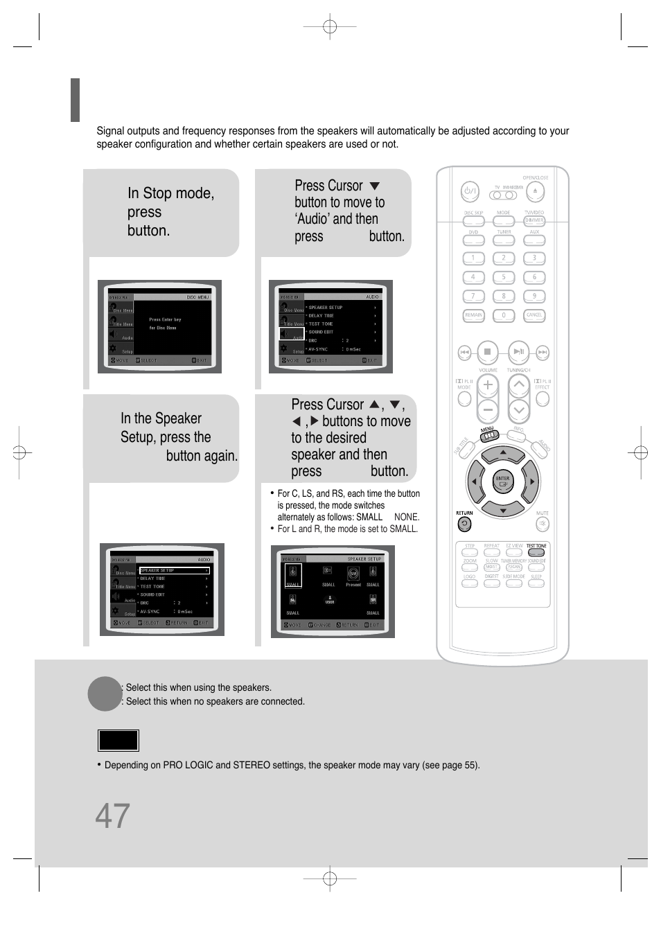 Setting the speaker mode | Samsung AH68-01701V User Manual | Page 49 / 71