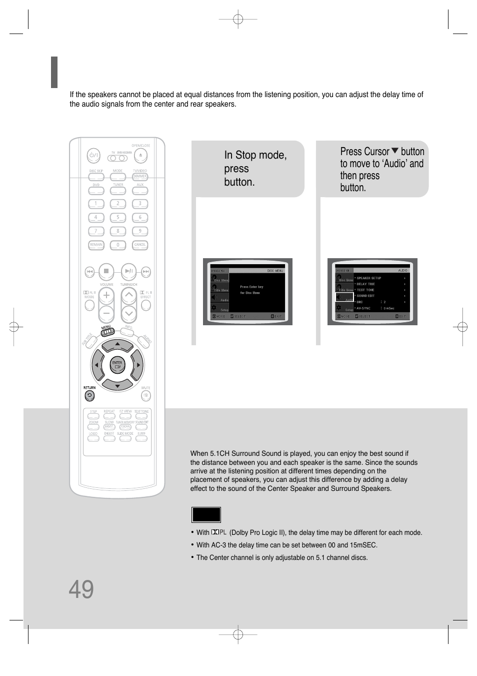 Setting the delay time | Samsung AH68-01701V User Manual | Page 51 / 71