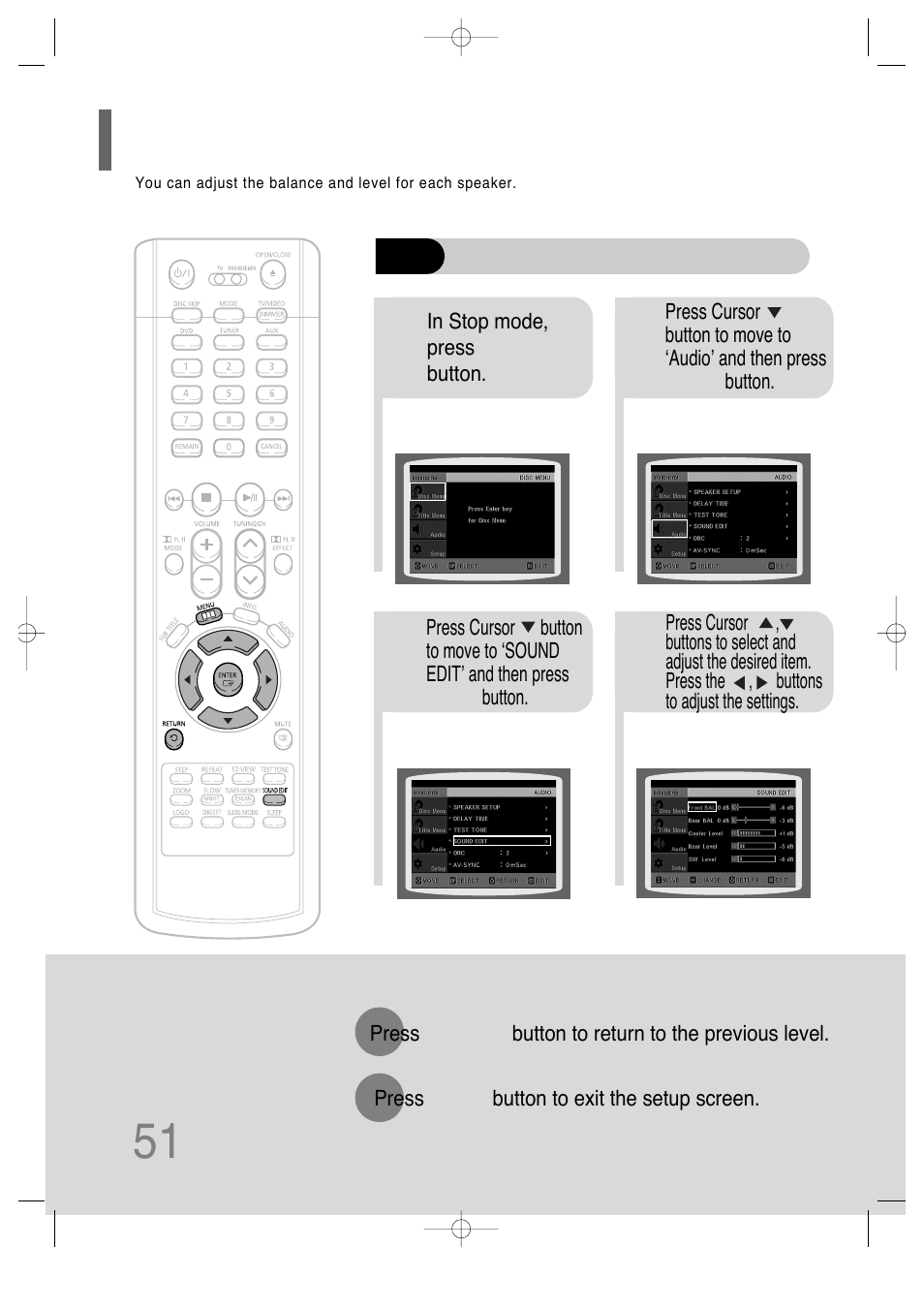 Setting the audio | Samsung AH68-01701V User Manual | Page 53 / 71