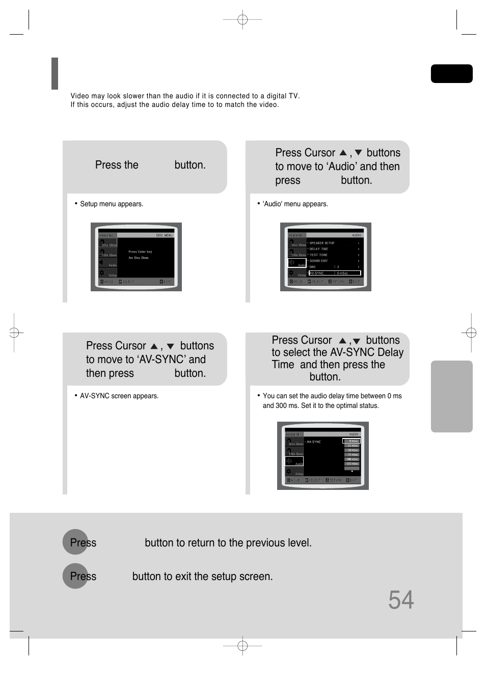 Av sync setup | Samsung AH68-01701V User Manual | Page 56 / 71