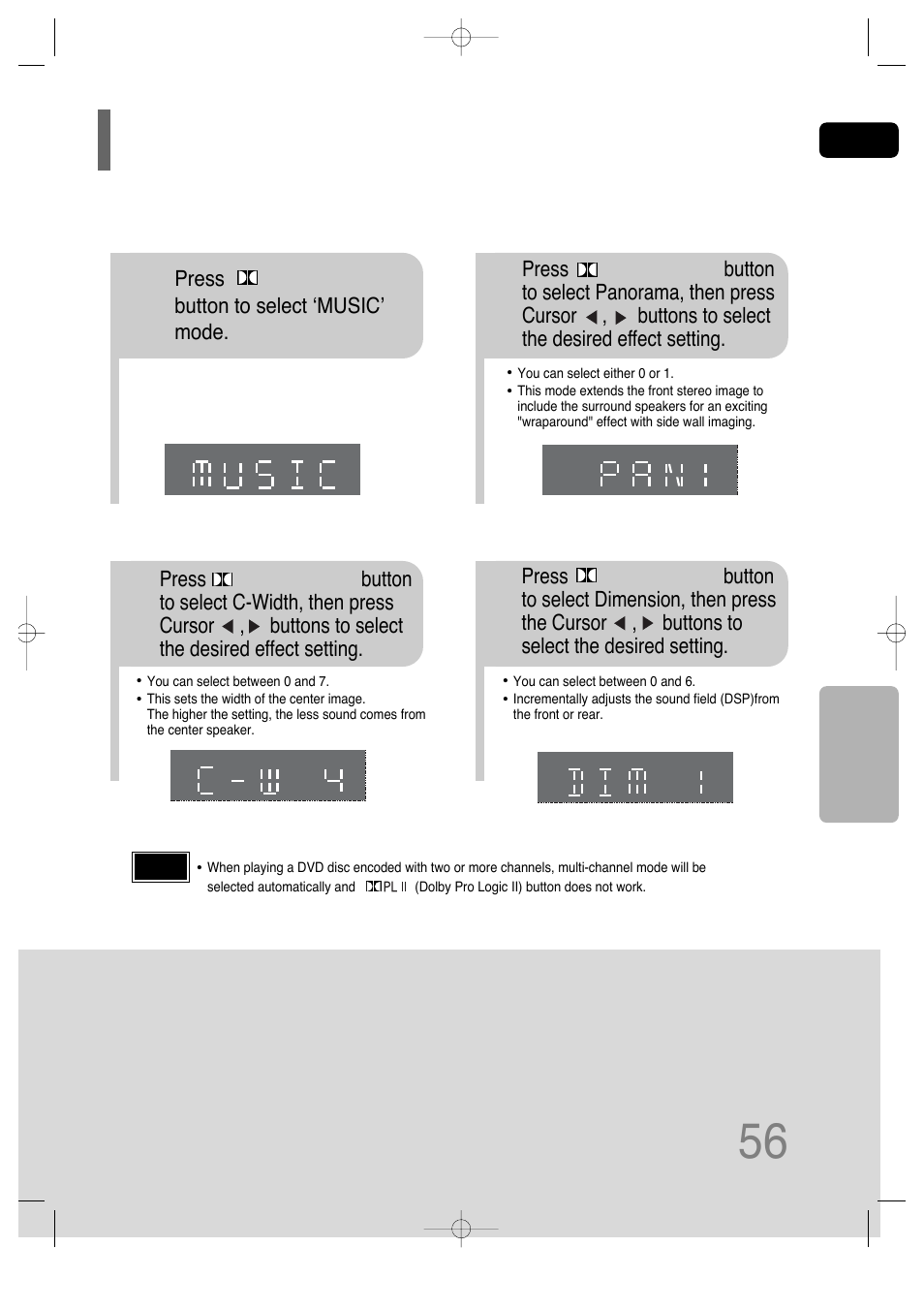 Dolby pro logic ii effect | Samsung AH68-01701V User Manual | Page 58 / 71