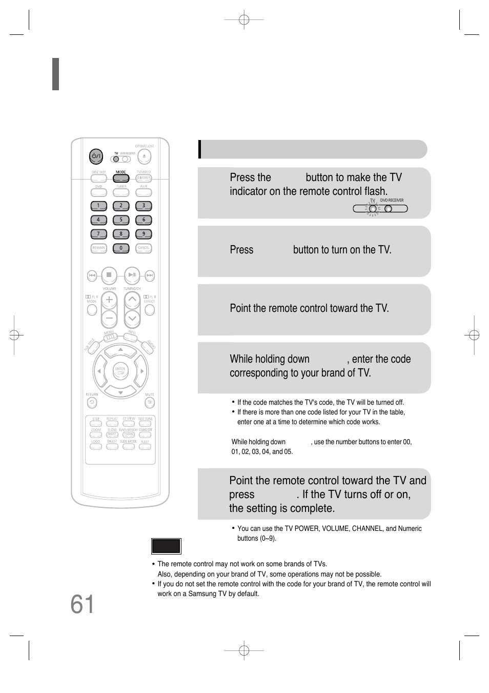 Operating a tv with the remote control | Samsung AH68-01701V User Manual | Page 63 / 71