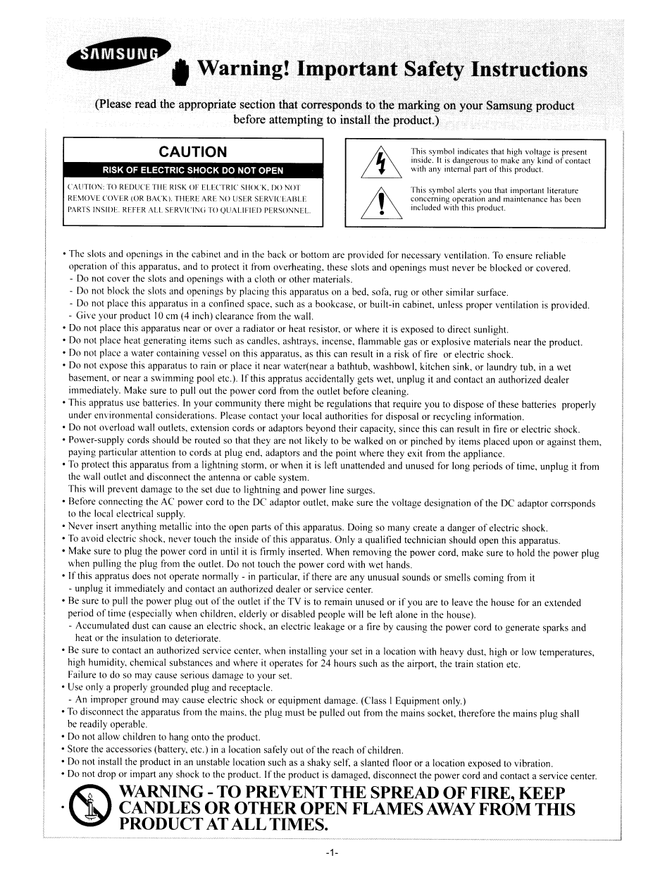 Safety warnings | Samsung 451 User Manual | Page 75 / 81