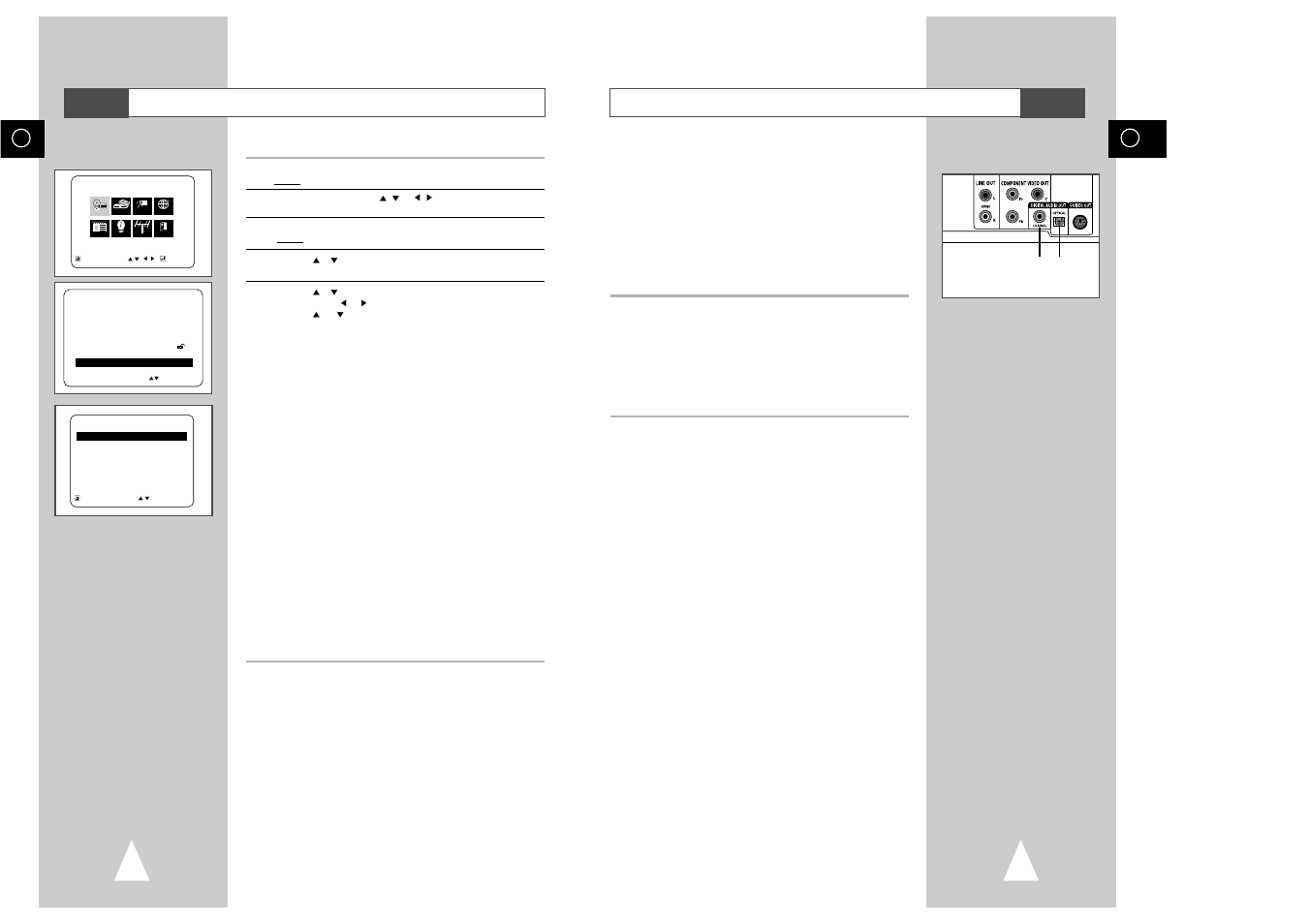 A/v receiver connections, Dvd setting up the display options | Samsung SV-DVD3E  EN User Manual | Page 26 / 35