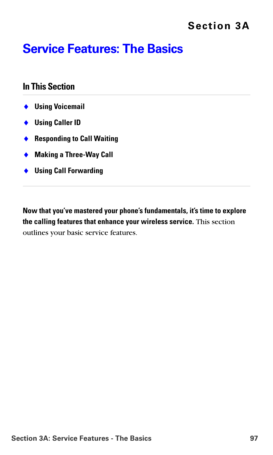 Service features: the basics, 3a.service features: the basics | Samsung A660 User Manual | Page 104 / 158
