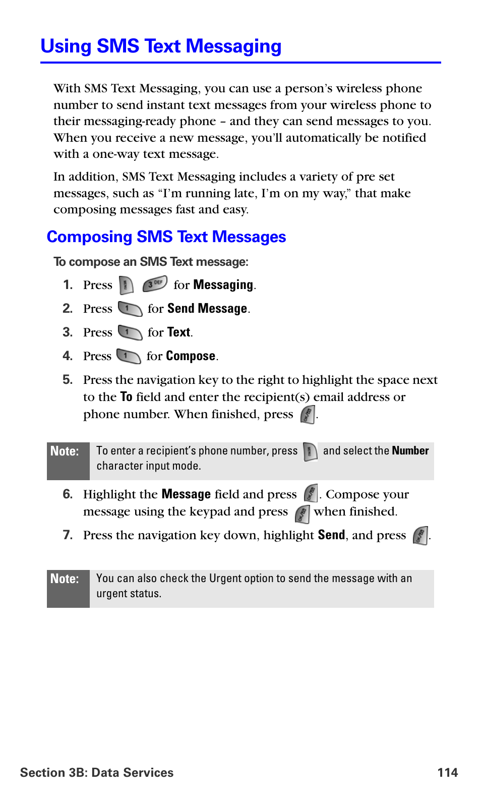 Using sms text messaging, Composing sms text messages | Samsung A660 User Manual | Page 121 / 158
