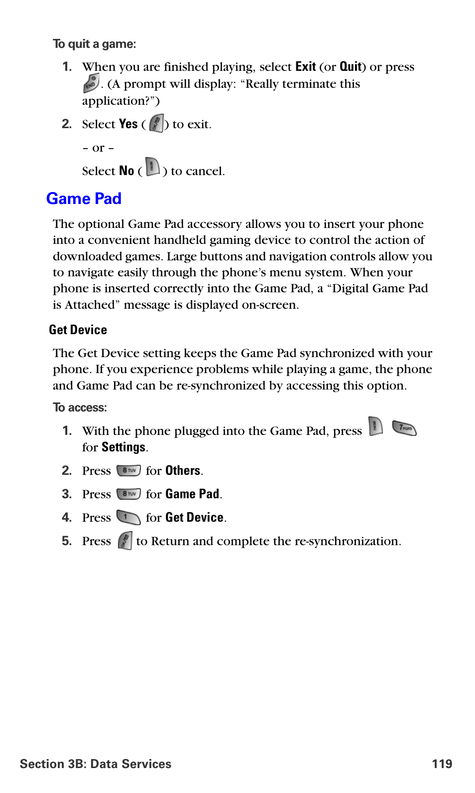 Game pad | Samsung A660 User Manual | Page 126 / 158