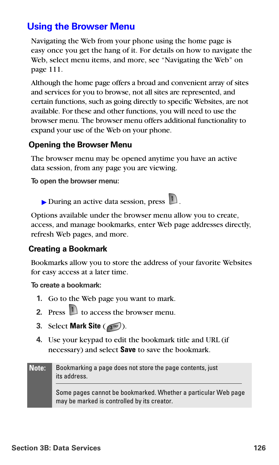 Using the browser menu | Samsung A660 User Manual | Page 133 / 158