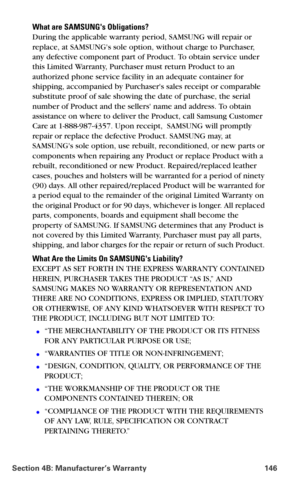 Warranties of title or non-infringement | Samsung A660 User Manual | Page 153 / 158