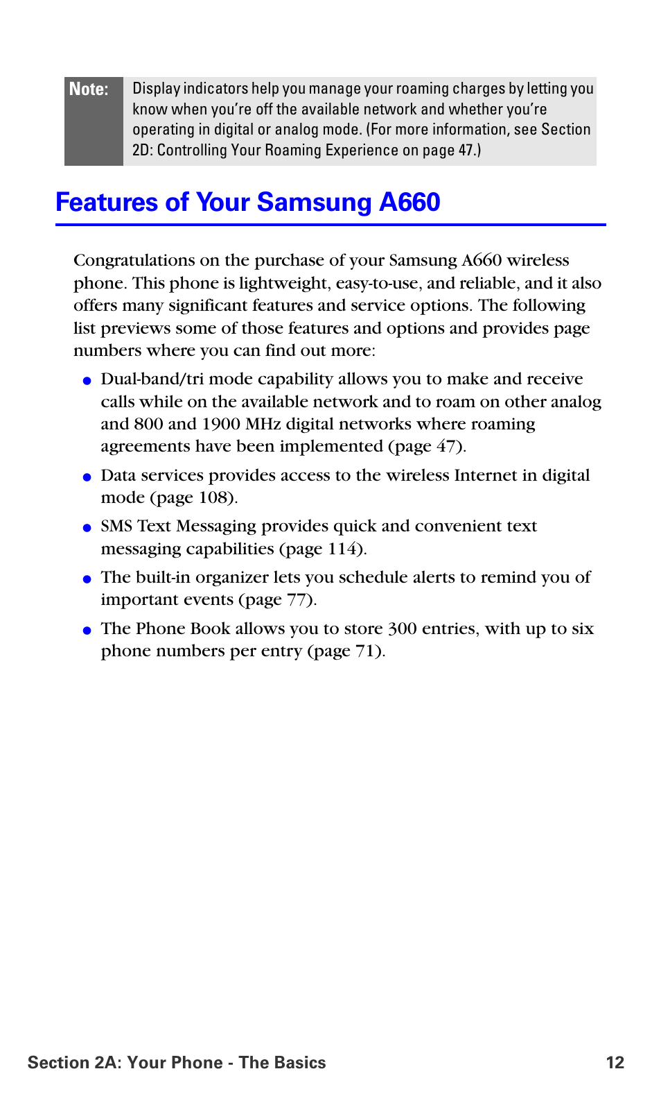 Features of your samsung a660 | Samsung A660 User Manual | Page 19 / 158
