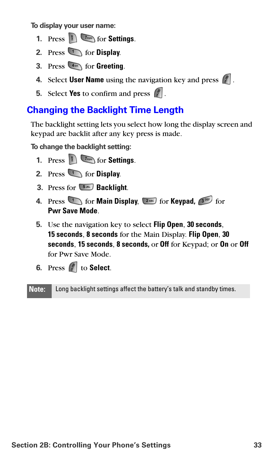 Changing the backlight time length | Samsung A660 User Manual | Page 40 / 158