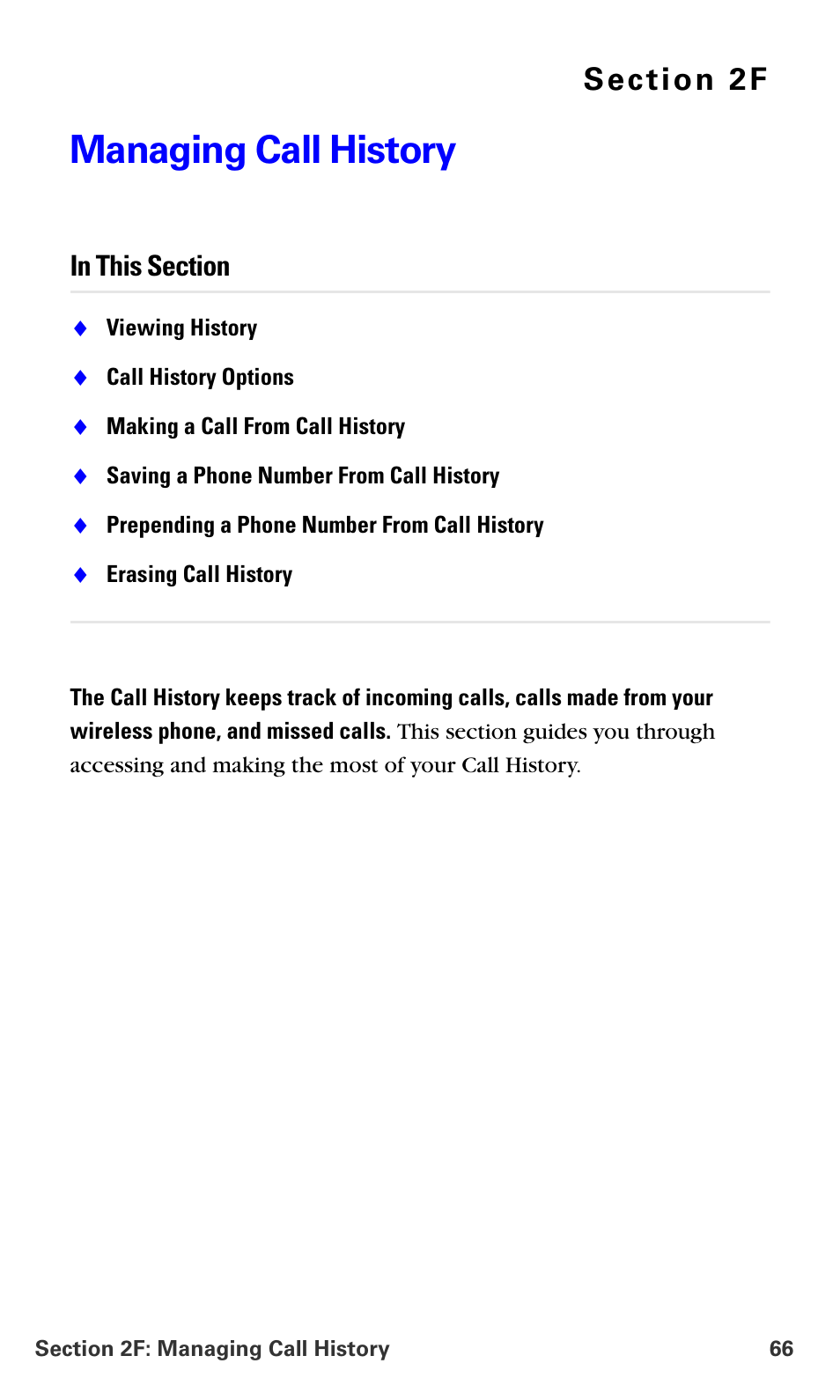 Managing call history, 2f.managing call history | Samsung A660 User Manual | Page 73 / 158