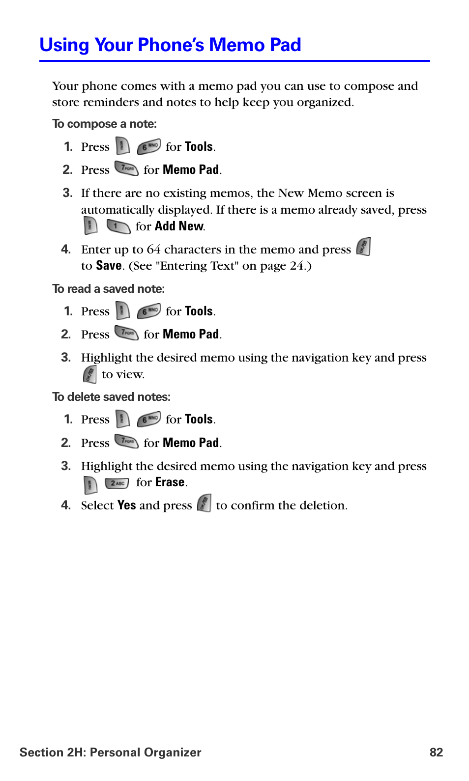 Using your phone’s memo pad | Samsung A660 User Manual | Page 89 / 158
