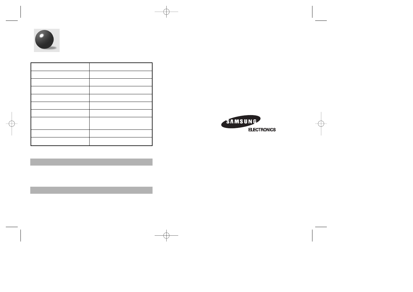 Specification | Samsung MCD-SM45 User Manual | Page 13 / 13