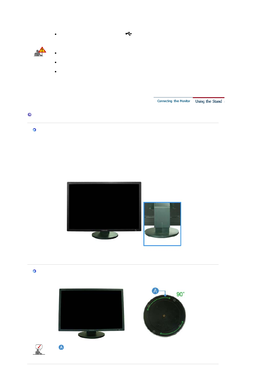 Using the stand | Samsung SyncMaster 305T User Manual | Page 16 / 30