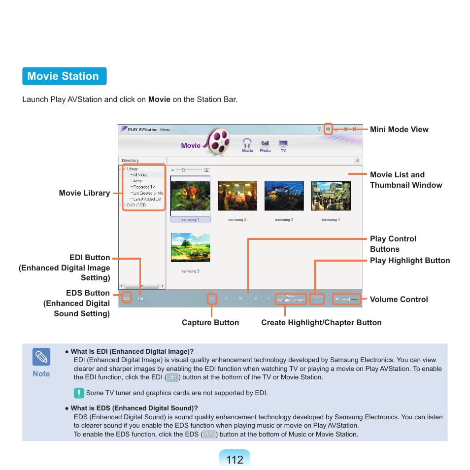 Movie station | Samsung Q71 User Manual | Page 113 / 191