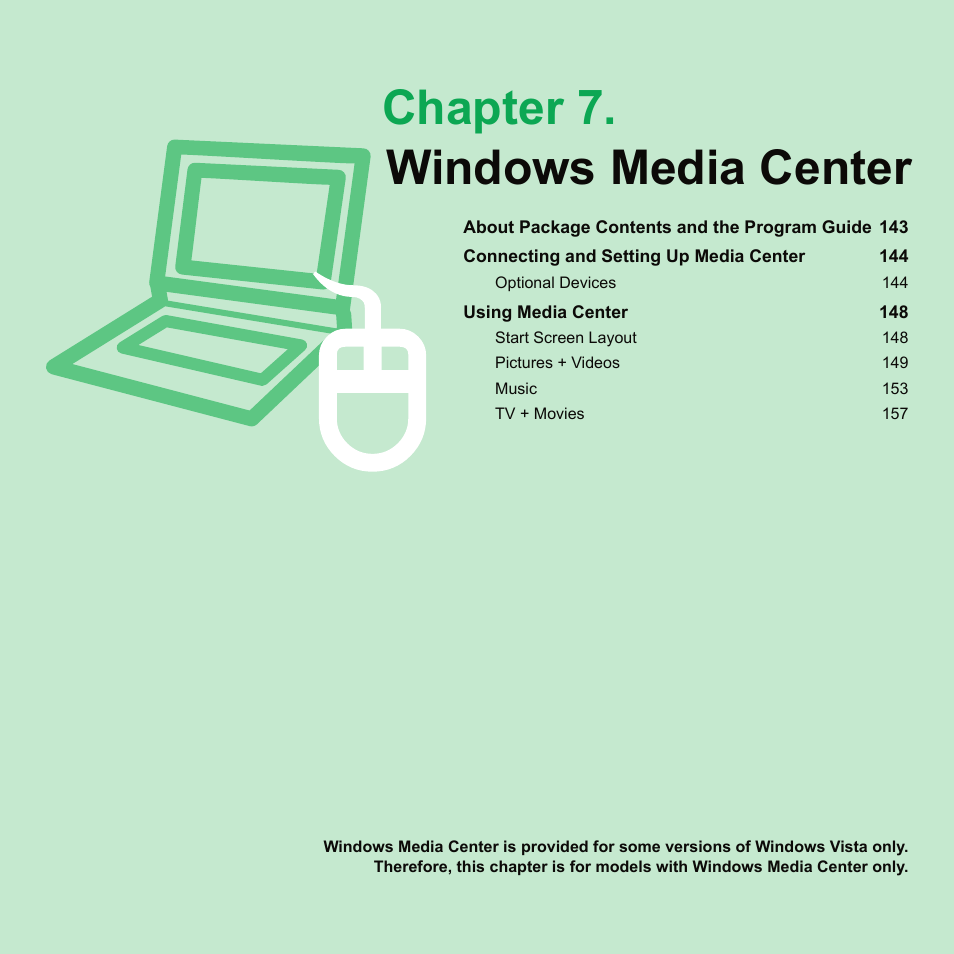 Chapter 7. windows media center | Samsung Q71 User Manual | Page 143 / 191