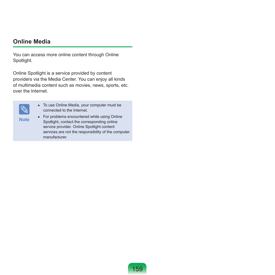 Online media | Samsung Q71 User Manual | Page 160 / 191