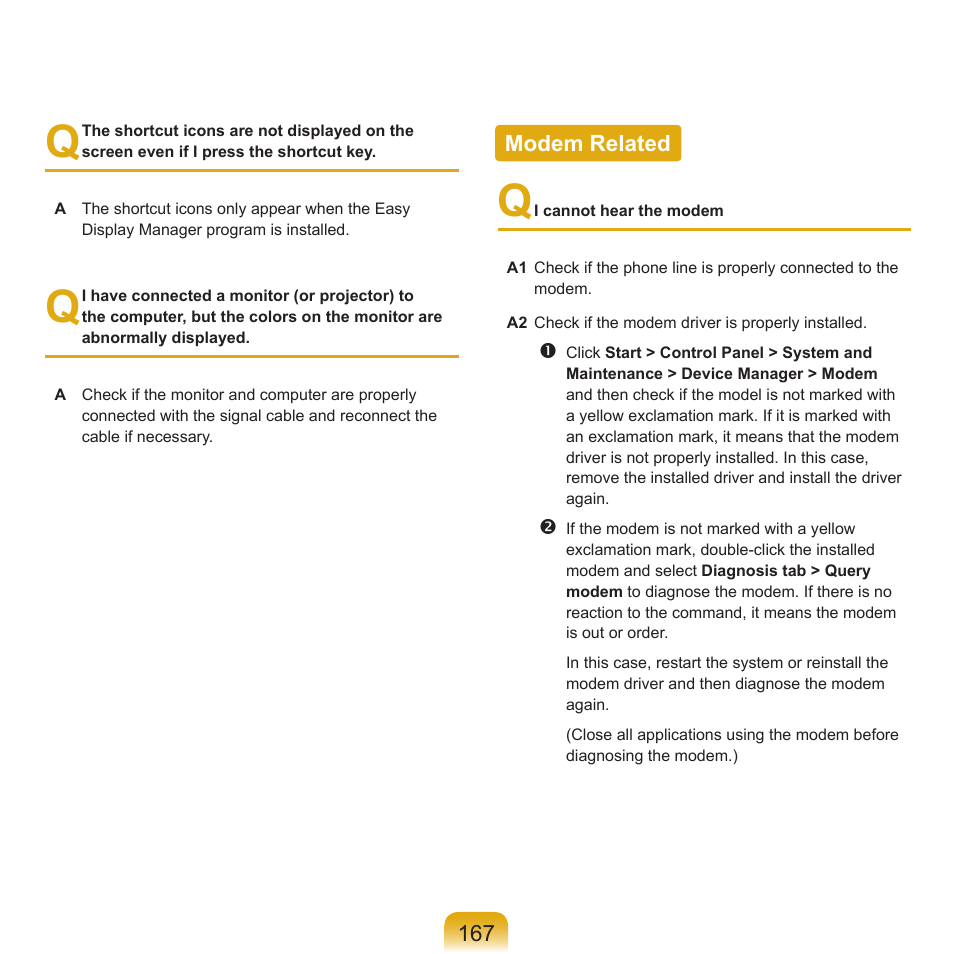 Modem related | Samsung Q71 User Manual | Page 168 / 191