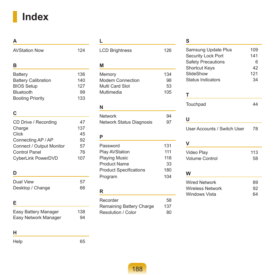 Index | Samsung Q71 User Manual | Page 189 / 191