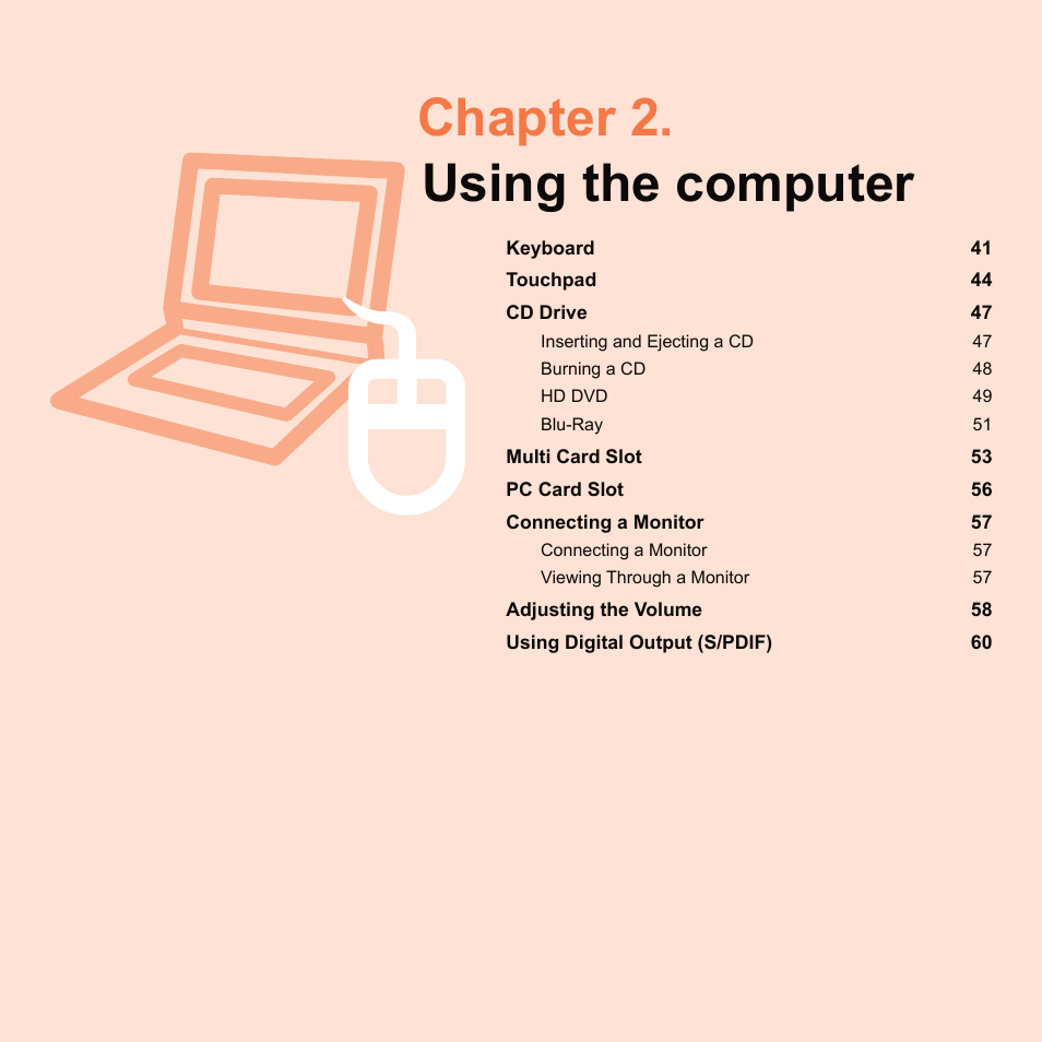 Chapter 2. using the computer | Samsung Q71 User Manual | Page 41 / 191