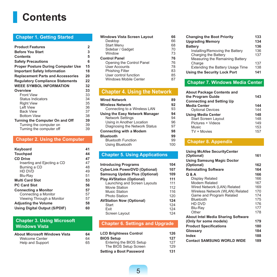 Samsung Q71 User Manual | Page 6 / 191