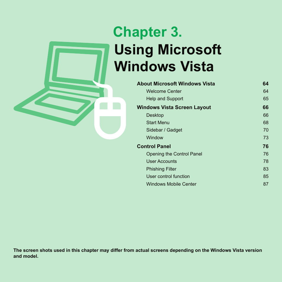 Chapter 3. using microsoft windows vista, Chapter 3, Using microsoft windows vista | Samsung Q71 User Manual | Page 64 / 191