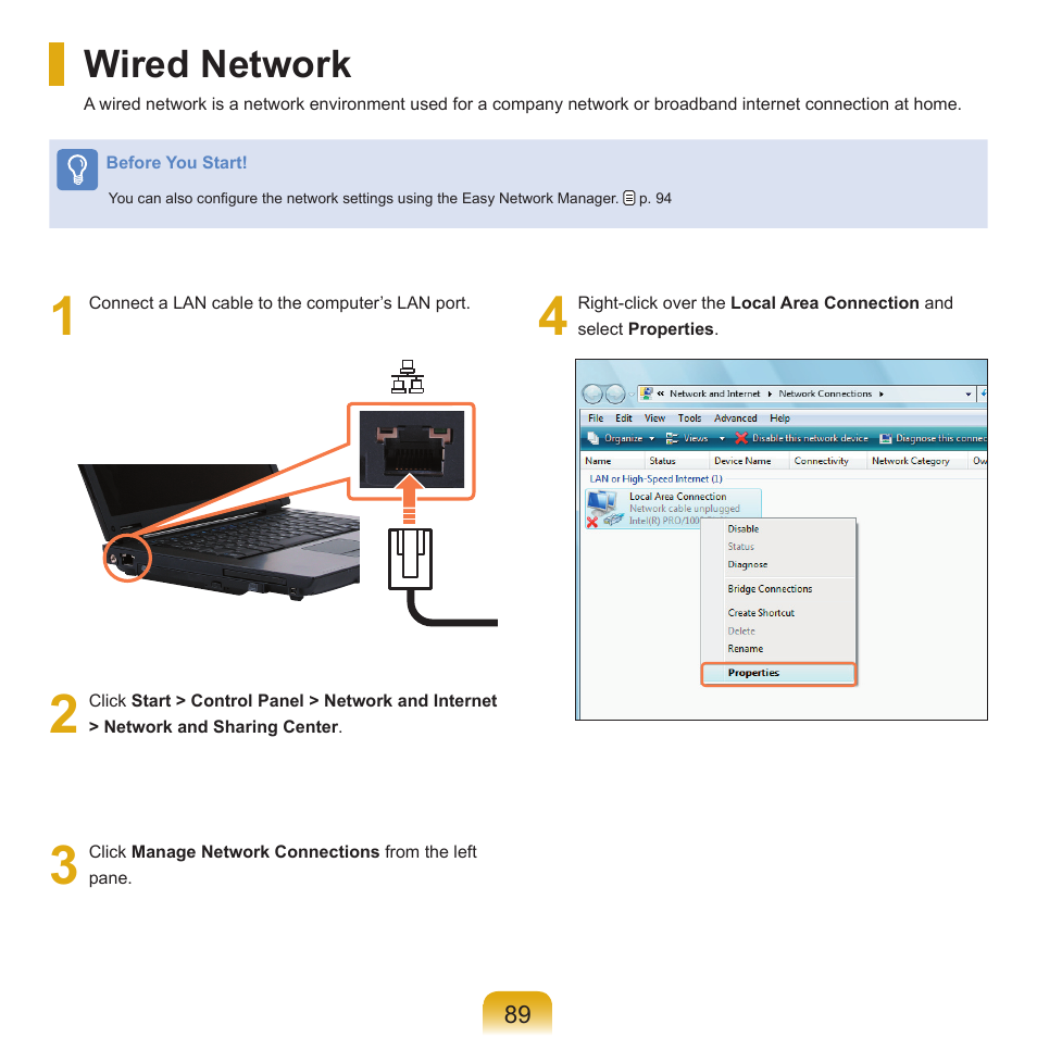 Wired network | Samsung Q71 User Manual | Page 90 / 191