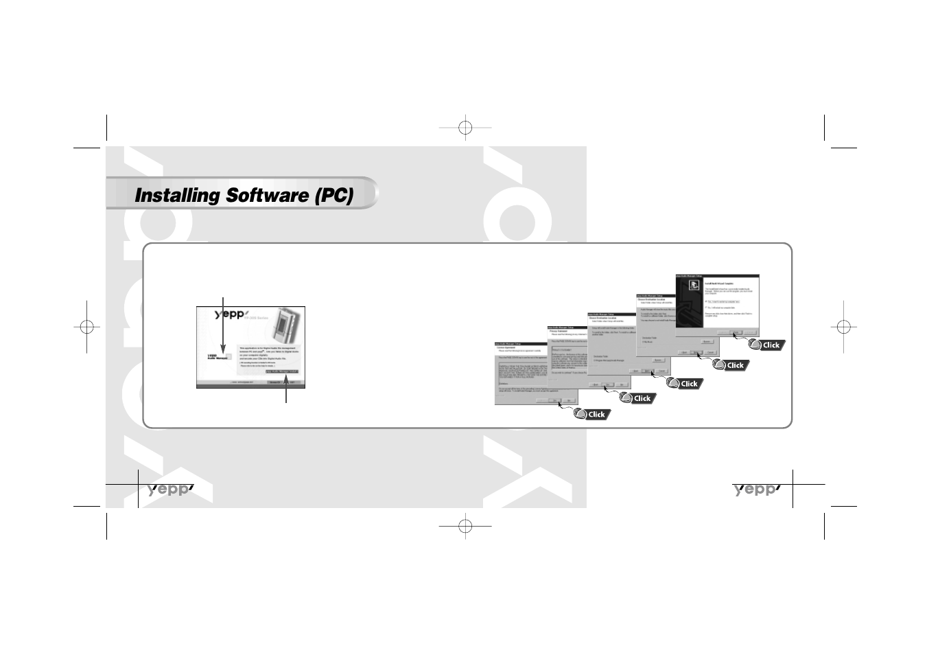 Installing software (pc) | Samsung YP-30SH User Manual | Page 13 / 30