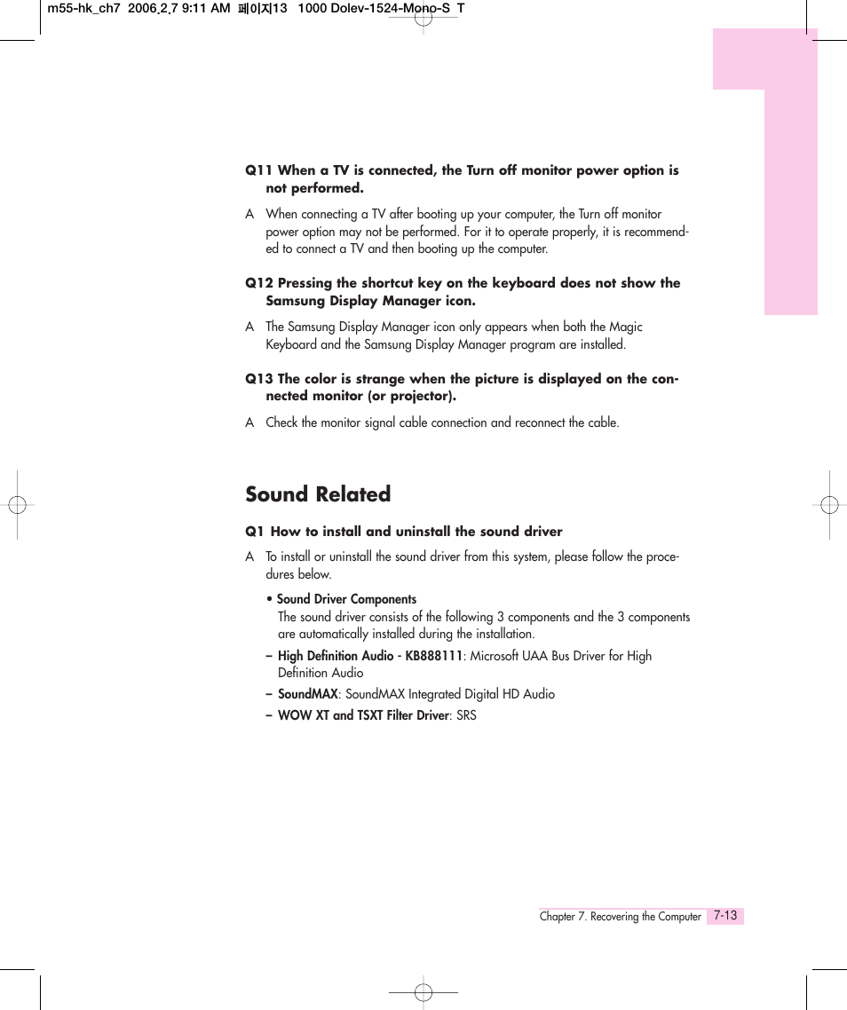 Sound related | Samsung M55 User Manual | Page 137 / 161